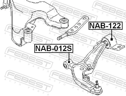 Mounting, control/trailing arm NAB-122