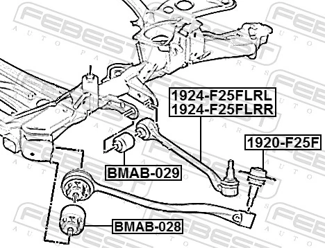 Control/Trailing Arm, wheel suspension 1924-F25FLRL