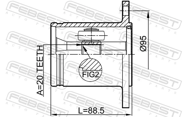 FEBEST 0111-MHU38R Joint Kit, drive shaft