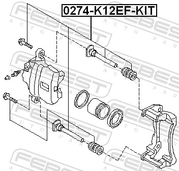 Guide Bolt, brake caliper 0274-K12EF-KIT