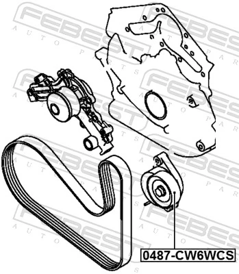 Tensioner Pulley, V-ribbed belt 0487-CW6WCS