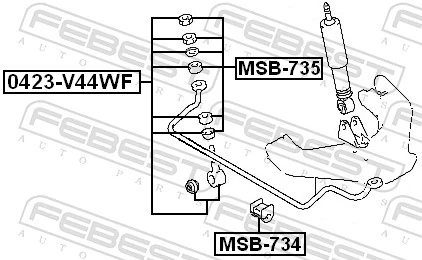 FEBEST 0423-V44WF Link/Coupling Rod, stabiliser bar