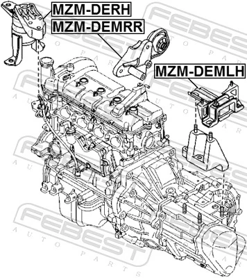 Mounting, engine MZM-DEMRR