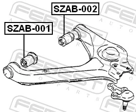 Mounting, control/trailing arm SZAB-001