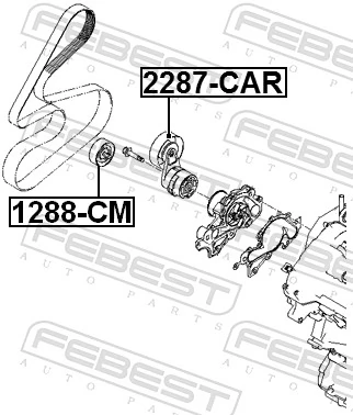 FEBEST 1288-CM Deflection/Guide Pulley, V-ribbed belt