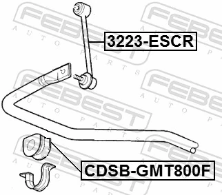 FEBEST CDSB-GMT800F Mounting, stabiliser bar