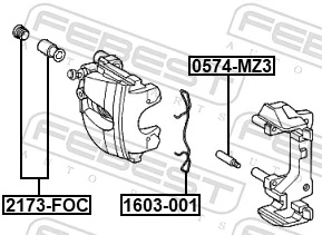 Spring, disc brake pad 1603-001