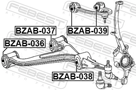 Mounting, control/trailing arm BZAB-036