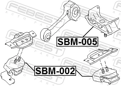 FEBEST SBM-005 Mounting, automatic transmission