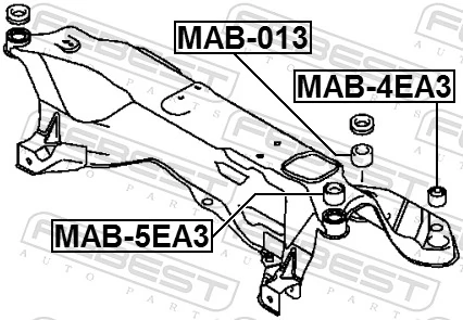 FEBEST MAB-5EA3 Bushing, axle beam