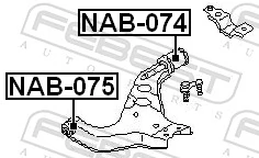 Mounting, control/trailing arm NAB-074