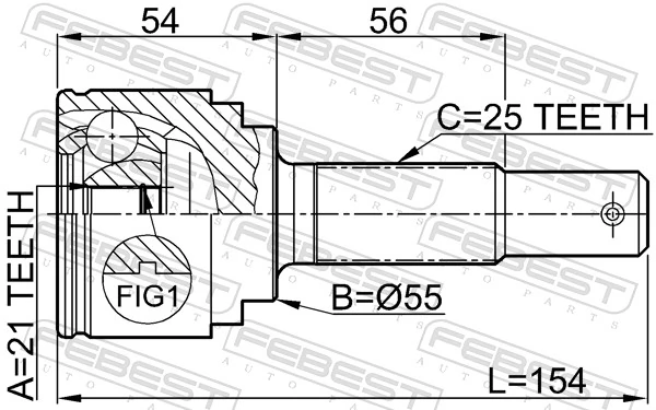 FEBEST 0210-QG15 Joint Kit, drive shaft