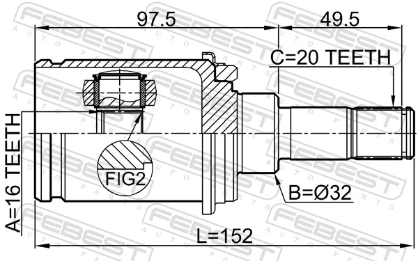 Joint Kit, drive shaft 0311-RMR