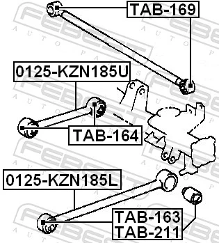 Control/Trailing Arm, wheel suspension 0125-KZN185L