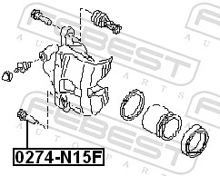 FEBEST 0274-N15F Guide Bolt, brake caliper
