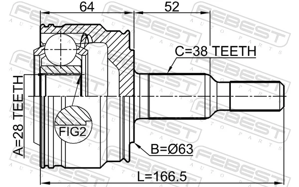 FEBEST 2310-TOUARR Joint Kit, drive shaft