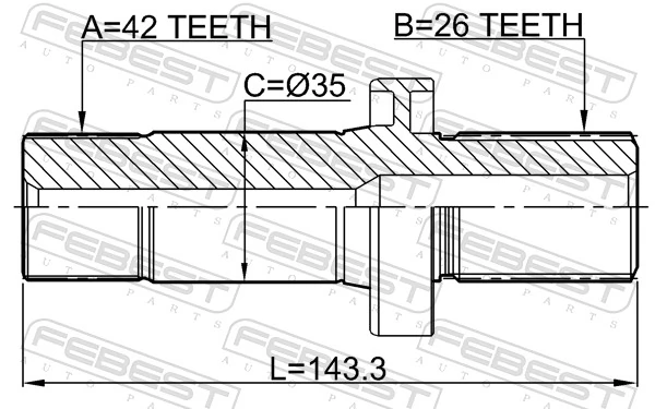 FEBEST 2312-TRT5RH Drive Shaft