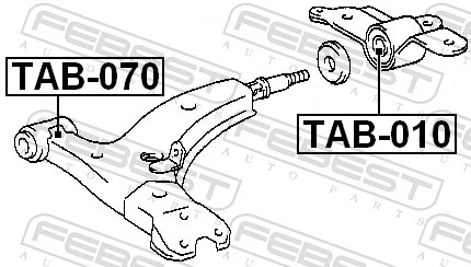 Mounting, control/trailing arm TAB-070