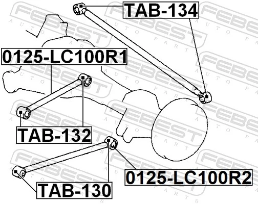 Control/Trailing Arm, wheel suspension 0125-LC100R2