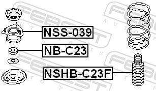 Rolling Bearing, suspension strut support mount NB-C23