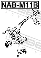 FEBEST NAB-M11B Mounting, control/trailing arm