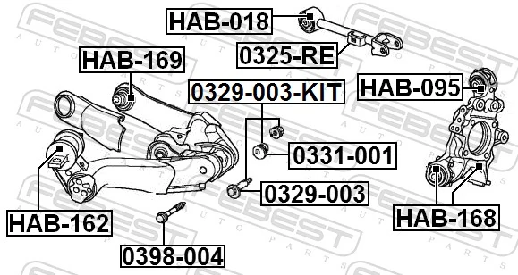 FEBEST 0329-003-KIT Camber Correction Screw Set