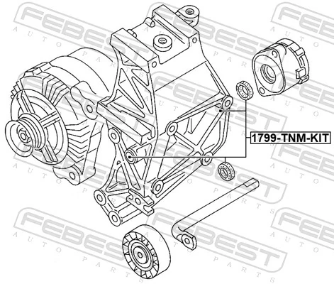 FEBEST 1799-TNM-KIT Repair Kit, V-ribbed belt tensioner