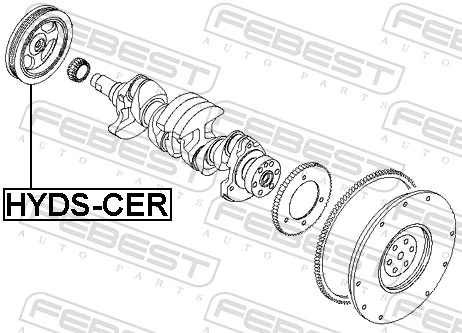Belt Pulley, crankshaft HYDS-CER