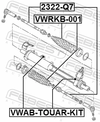 Mounting, steering gear VWAB-TOUAR-KIT