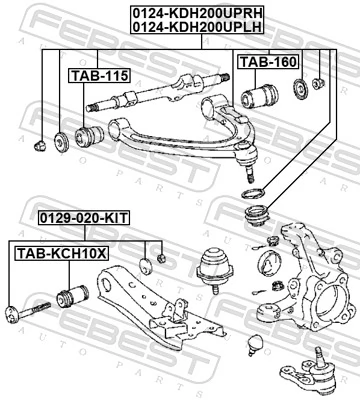 Control/Trailing Arm, wheel suspension 0124-KDH200UPLH