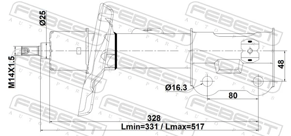 FEBEST 12110-023FL Shock Absorber