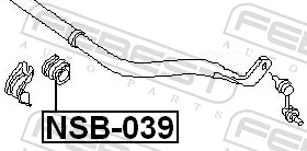 FEBEST NSB-039 Mounting, stabiliser bar