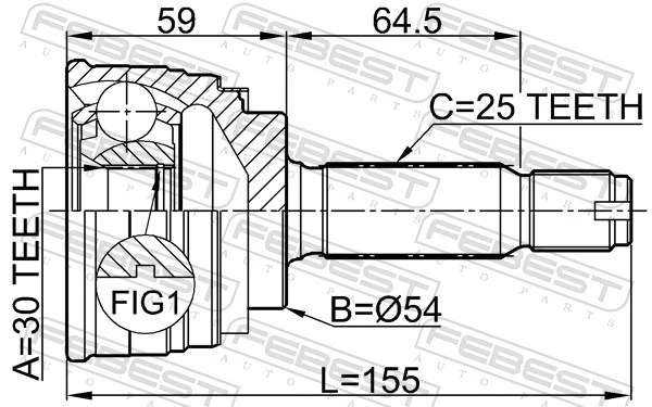 FEBEST 0410-009 Joint Kit, drive shaft