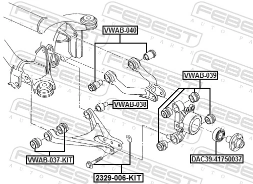 Mounting, control/trailing arm VWAB-040