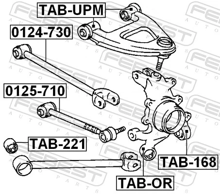 Mounting, control/trailing arm TAB-UPM