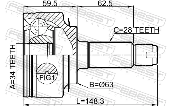 FEBEST 0310-CL20 Joint Kit, drive shaft