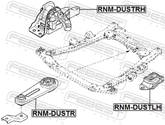 Mounting, engine RNM-DUSTR