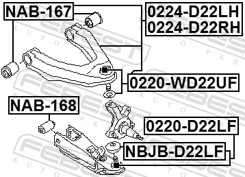 Control/Trailing Arm, wheel suspension 0224-D22RH