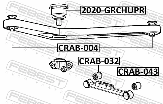 Mounting, control/trailing arm CRAB-043