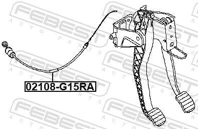 Cable Pull, clutch control 02108-G15RA