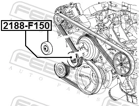 FEBEST 2188-F150 Deflection/Guide Pulley, V-ribbed belt