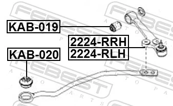 FEBEST KAB-020 Mounting, control/trailing arm