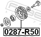 FEBEST 0287-R50 Tensioner Pulley, V-ribbed belt