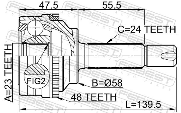 Joint Kit, drive shaft 0110-035A48