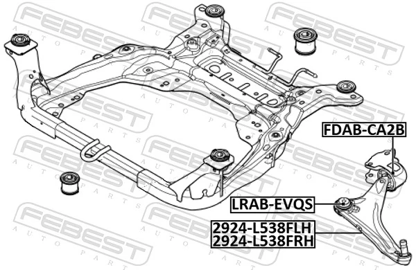 Control/Trailing Arm, wheel suspension 2924-L538FLH