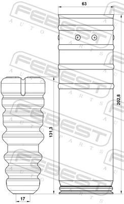 FEBEST CHSHB-T300R-KIT Dust Cover Kit, shock absorber