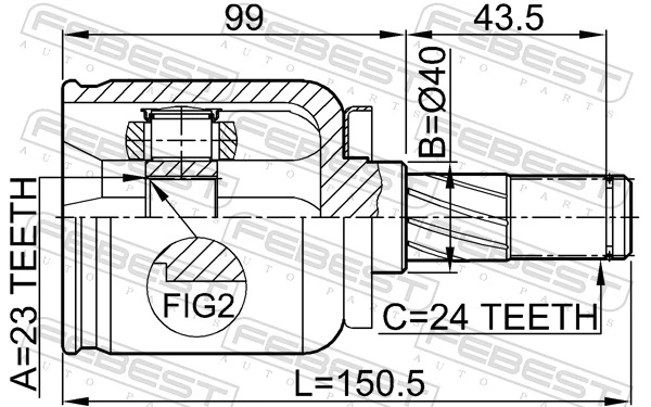 FEBEST 0211-P12QG16 Joint Kit, drive shaft