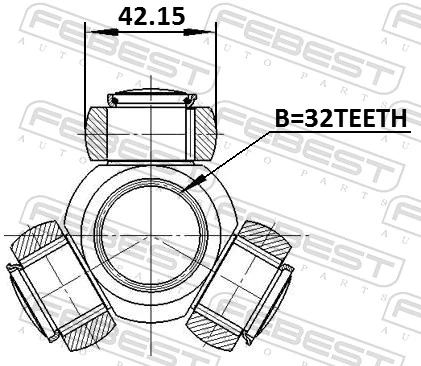 Spider Assembly, drive shaft 0116-ASV50