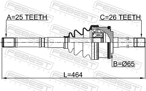 FEBEST 2214-K2700 Joint Kit, drive shaft