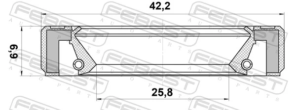 FEBEST 95GBY-27420707R Shaft Seal, manual transmission main shaft